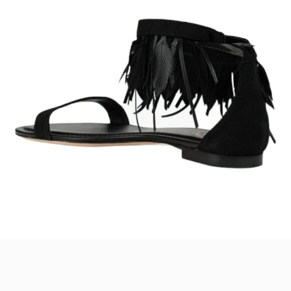 Tod’s Leaf Fringe Sandals, Size 8, Black, NIB - Picture 6 of 17